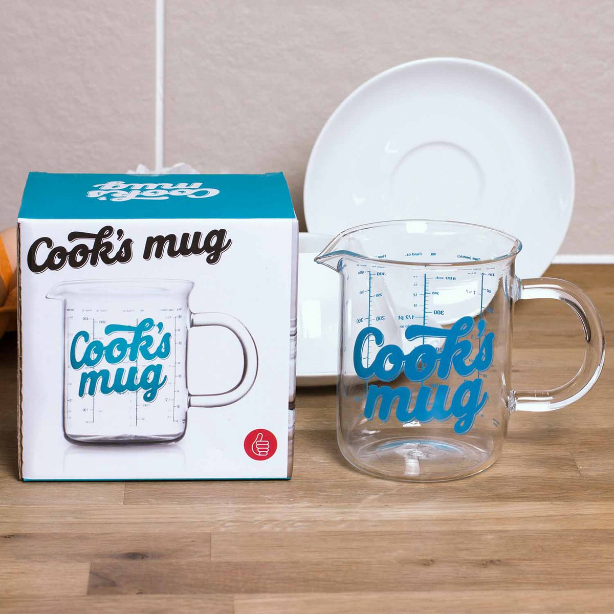 Cooks Mug Measuring Cup 500ml – Glass Measuring Mug with Easy-to-Read Scale